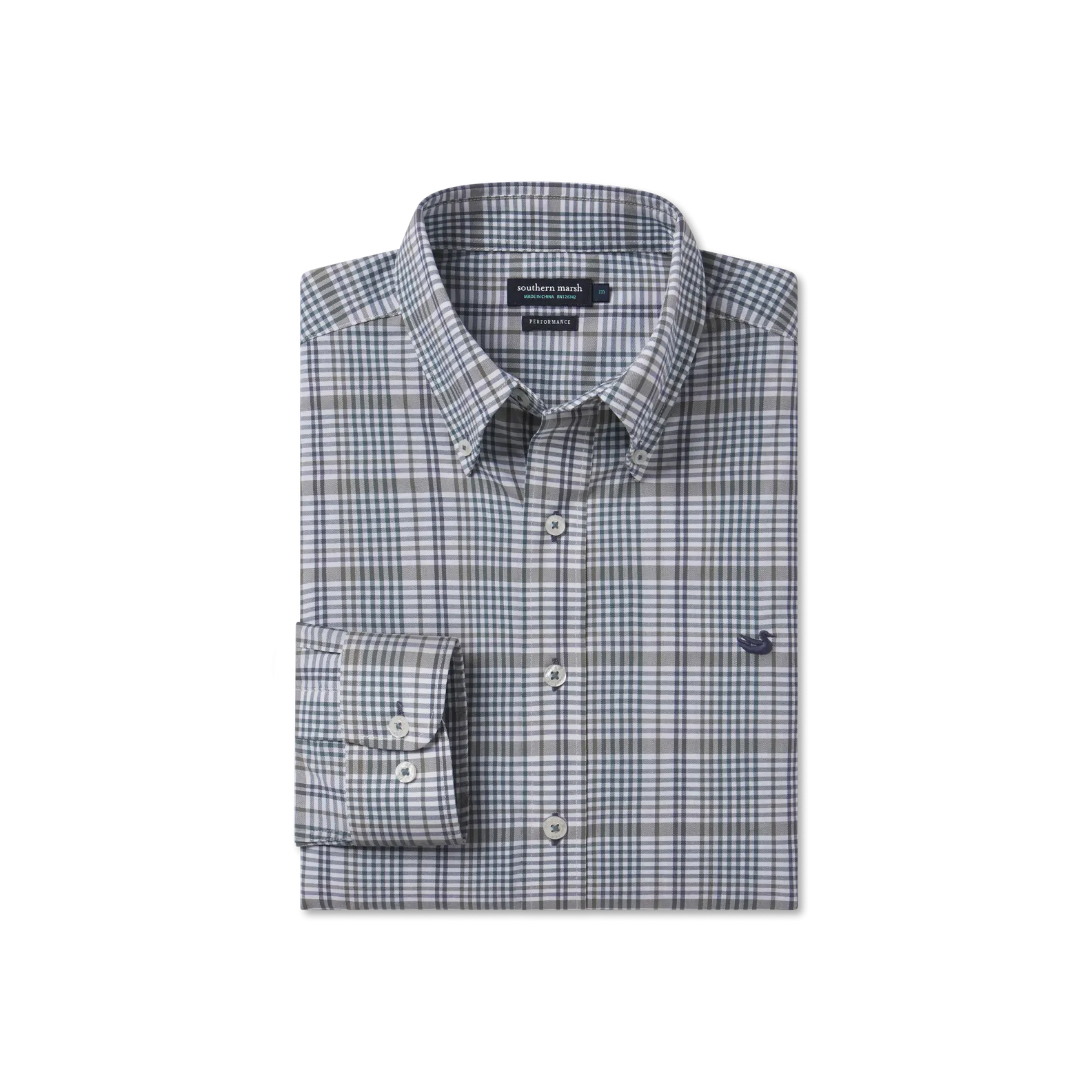Southern Marsh 21 Shores Windowpane Performance Dress Shirt