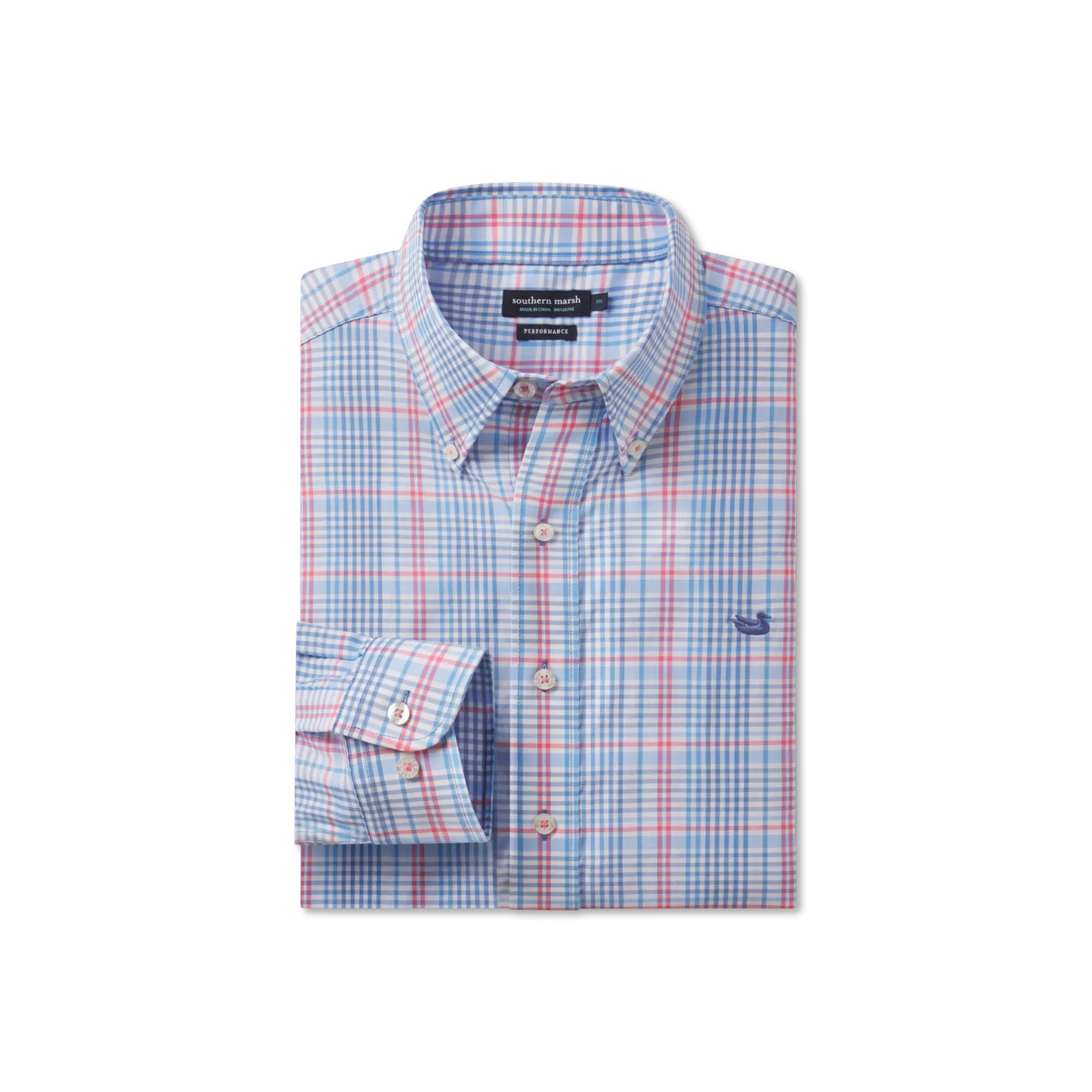 Southern Marsh 21 Shores Windowpane Performance Dress Shirt