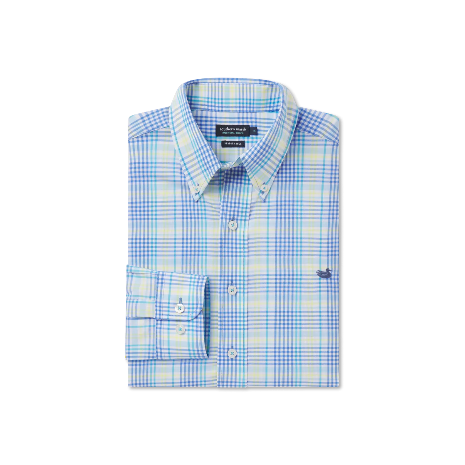Southern Marsh 21 Shores Windowpane Performance Dress Shirt
