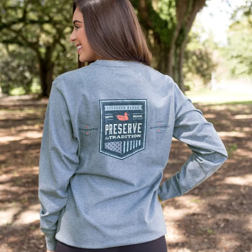 Southern Marsh 21 Southern Tradition Crest Tee - Long Sleeve