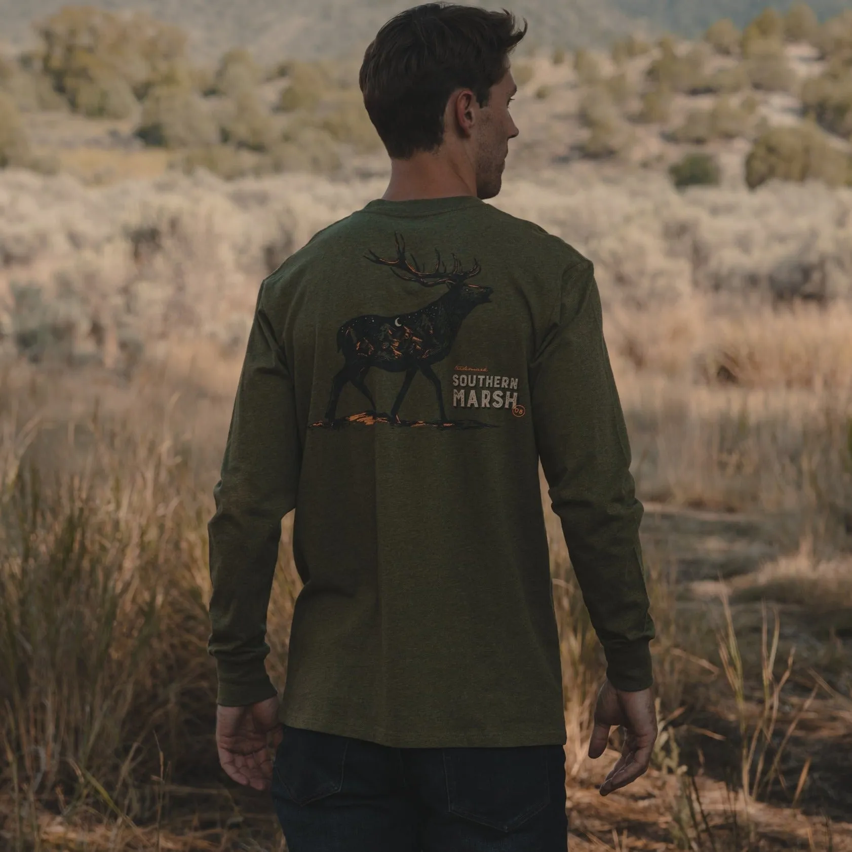 Southern Marsh 21 Starry Silhouette Tee - Elk - Long Sleeve