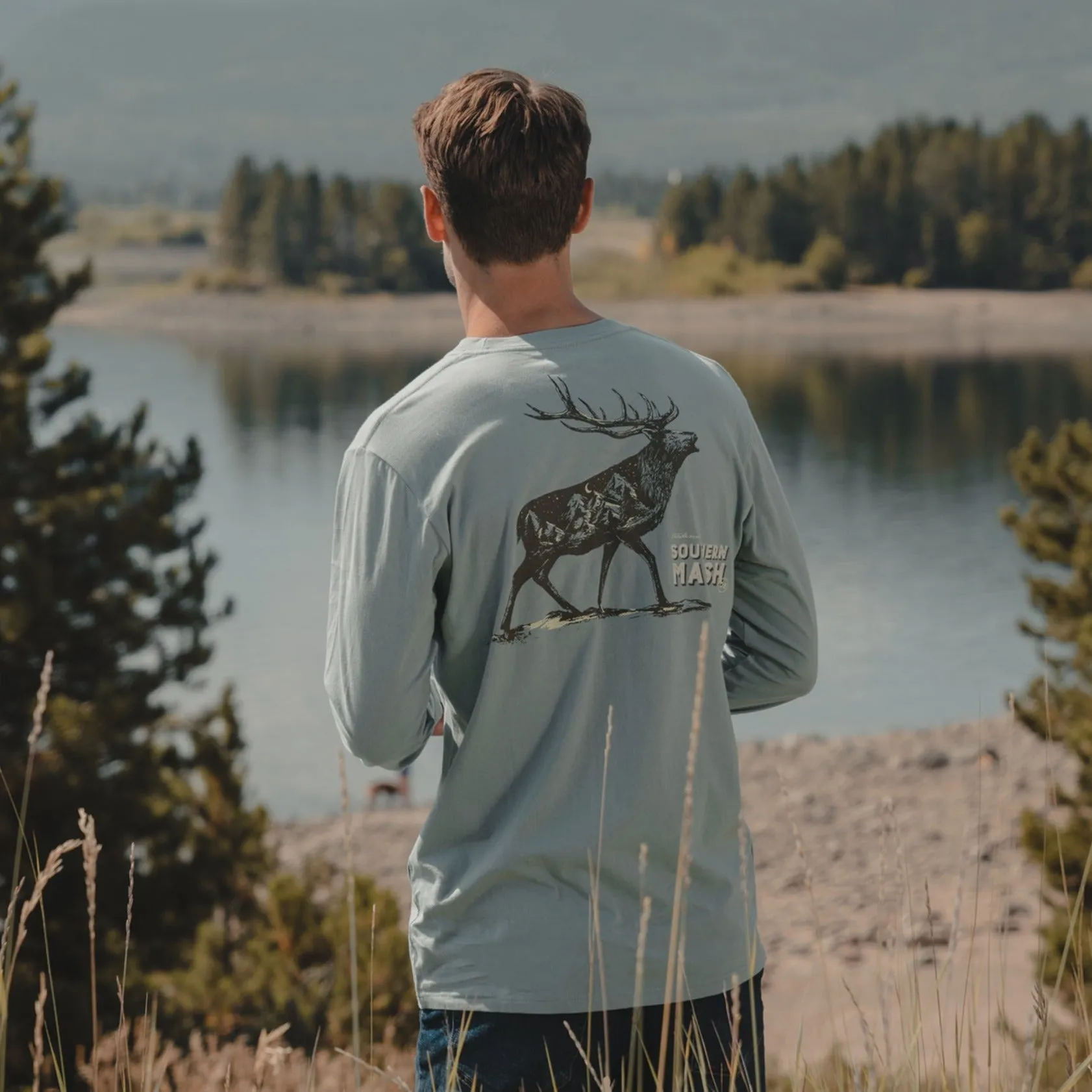 Southern Marsh 21 Starry Silhouette Tee - Elk - Long Sleeve