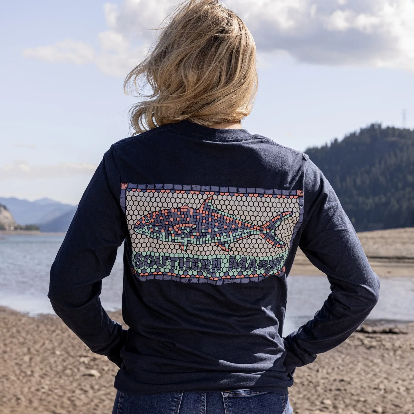 Southern Marsh 21 Tile Fish Tee - Long Sleeve