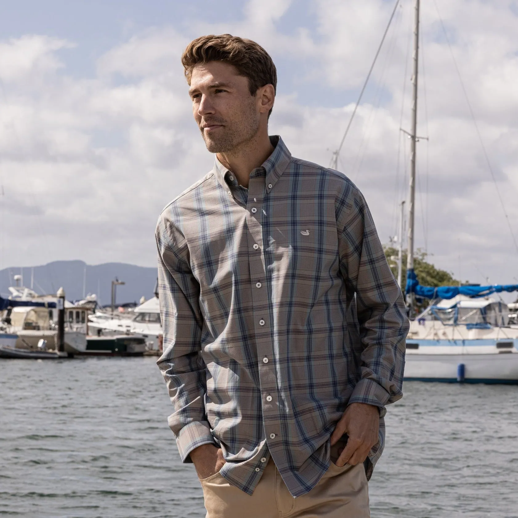 Southern Marsh 21 Townsend Lattice Performance Dress Shirt