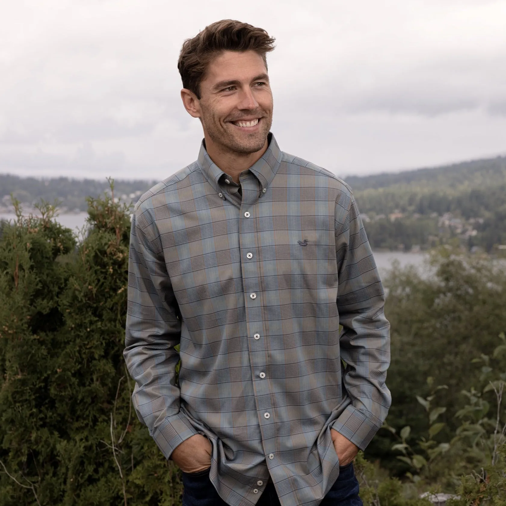 Southern Marsh 21 Townsend Lattice Performance Dress Shirt