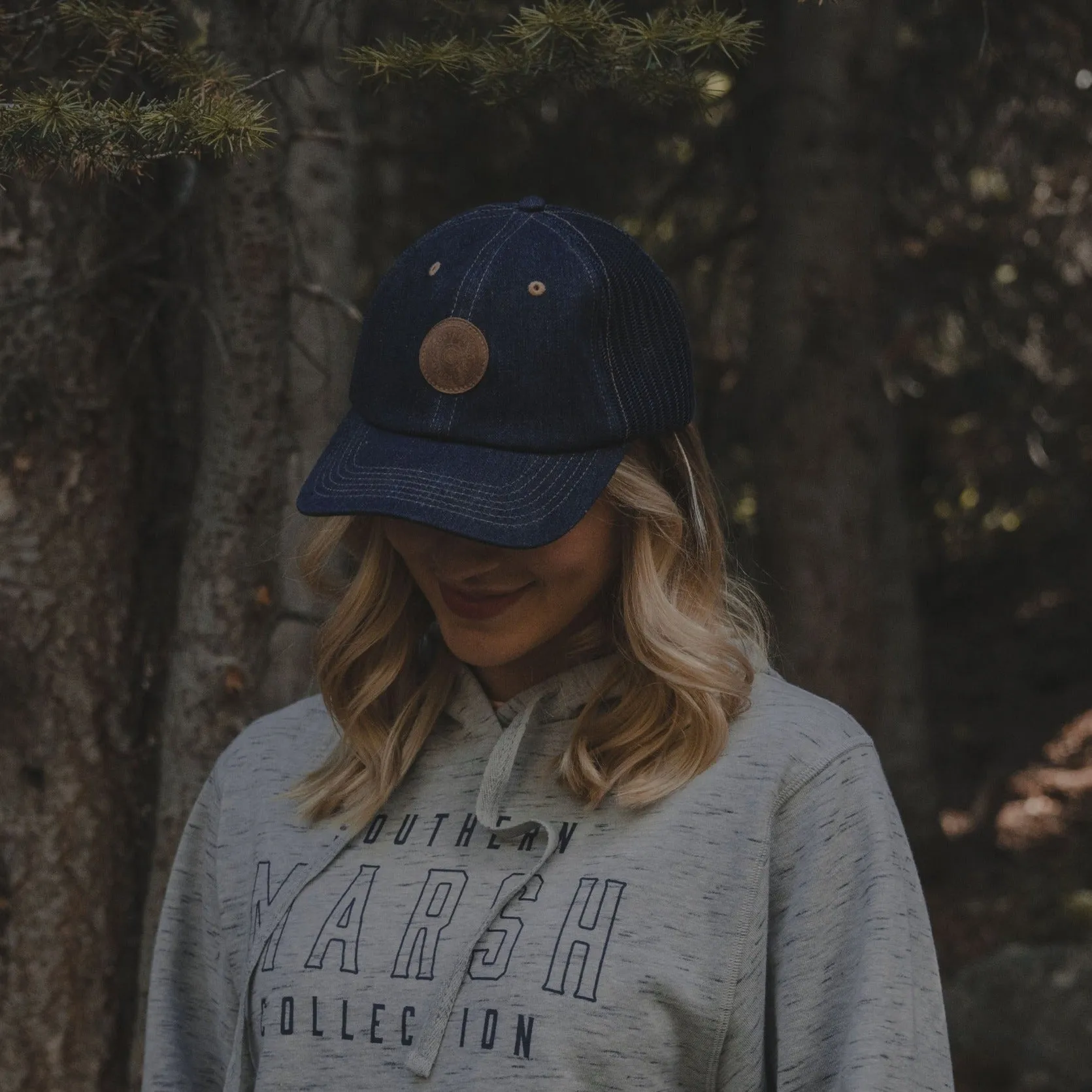 Southern Marsh 21 Trucker Hat - Washed Denim