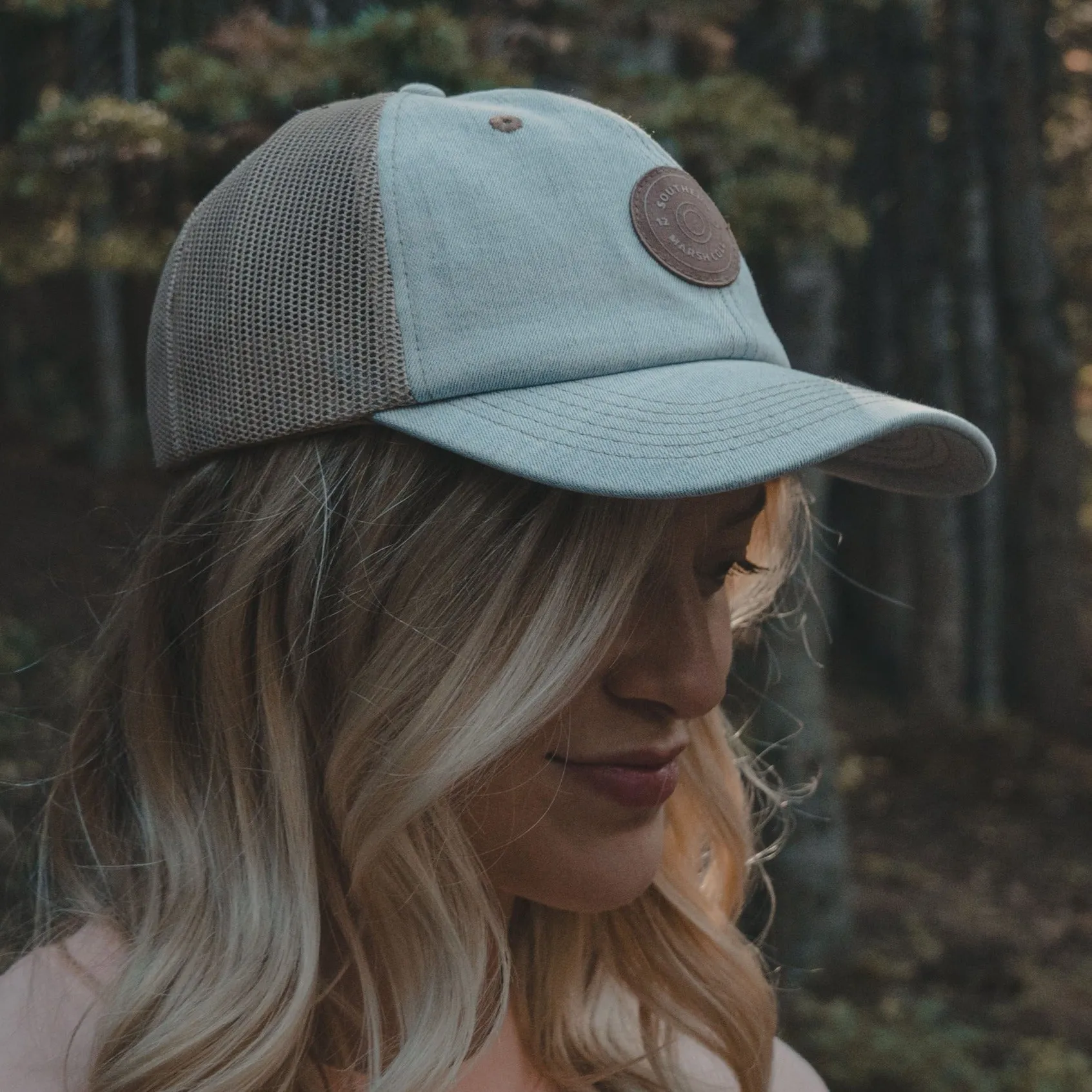 Southern Marsh 21 Trucker Hat - Washed Denim