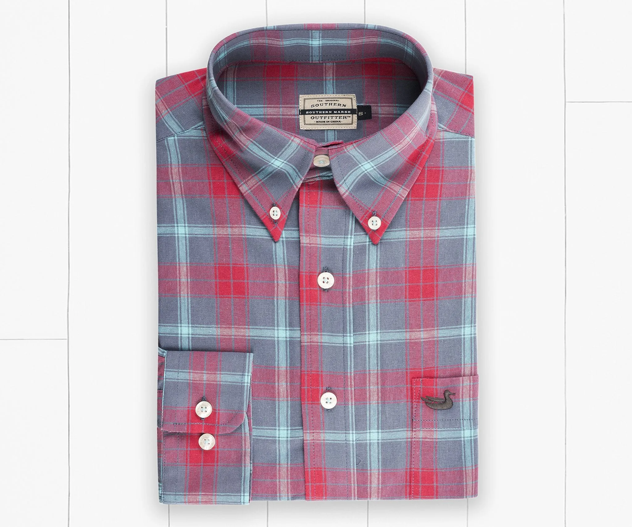 Southern Marsh 21 Williamson Relaxed Washed Plaid Dress Shirt