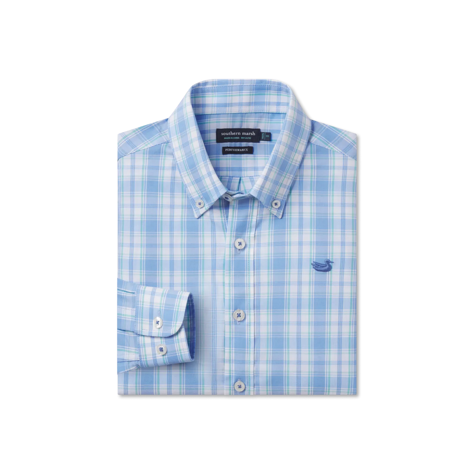 Southern Marsh 21 Youth Benton Performance Plaid Dress Shirt