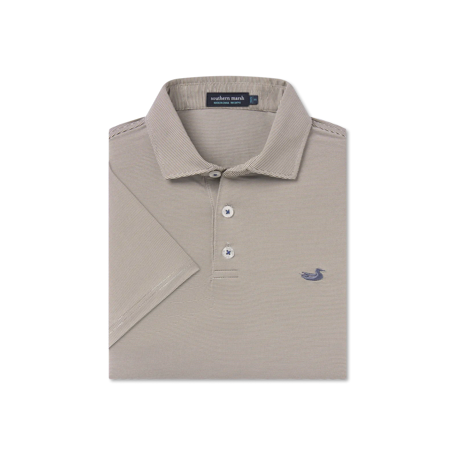 Southern Marsh 21 Youth Bermuda Performance Polo - Wellington Stripe