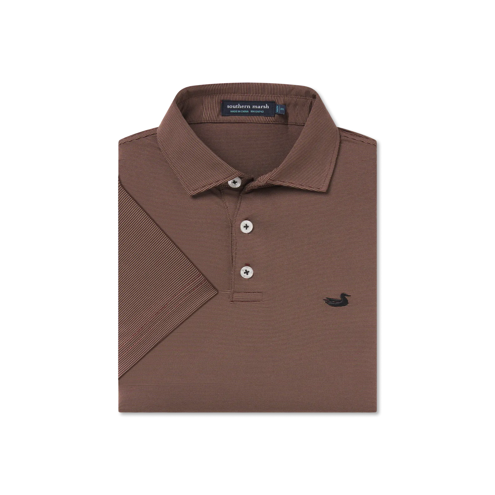 Southern Marsh 21 Youth Bermuda Performance Polo - Wellington Stripe