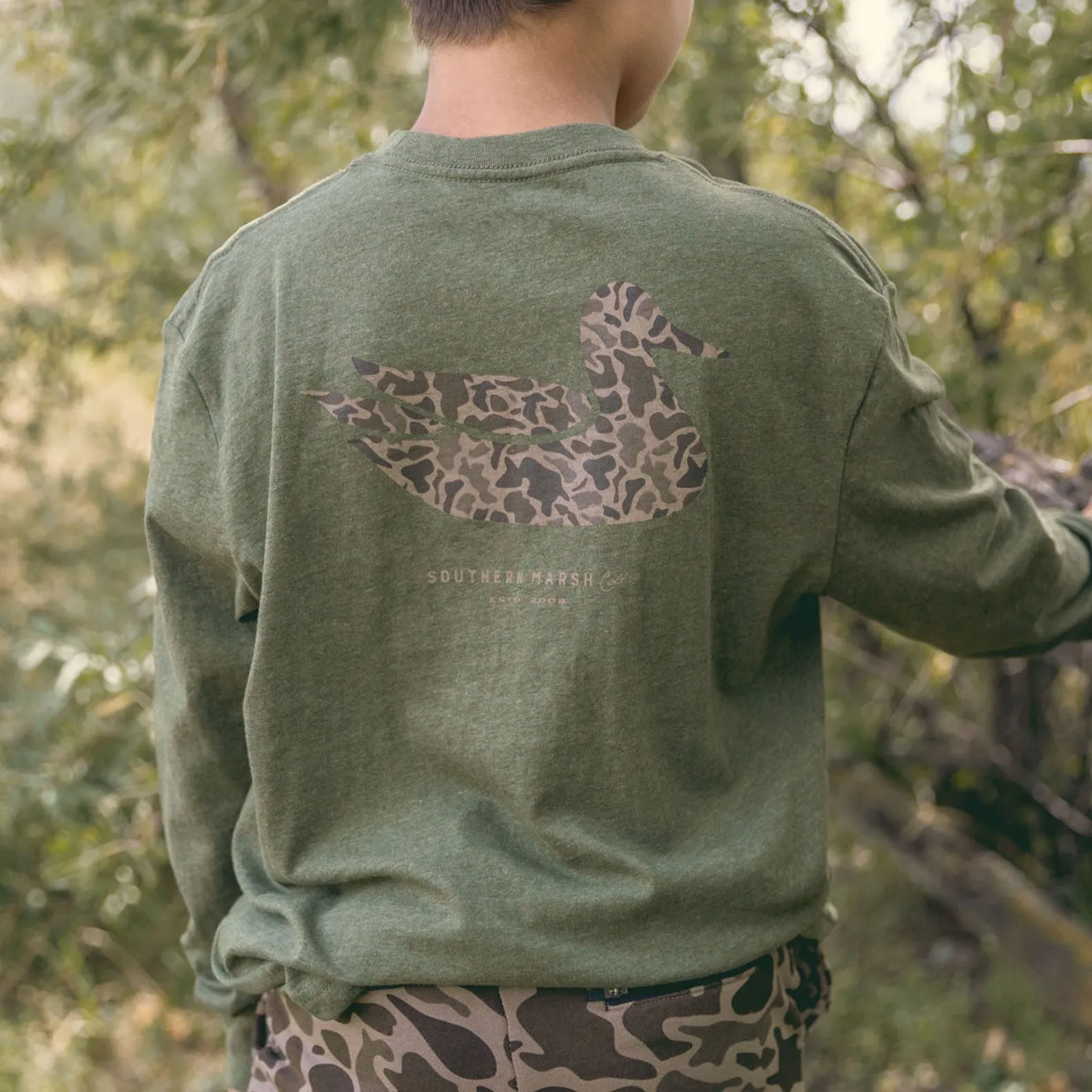 Southern Marsh 21 Youth Duck Originals Tee - Camo - Long Sleeve