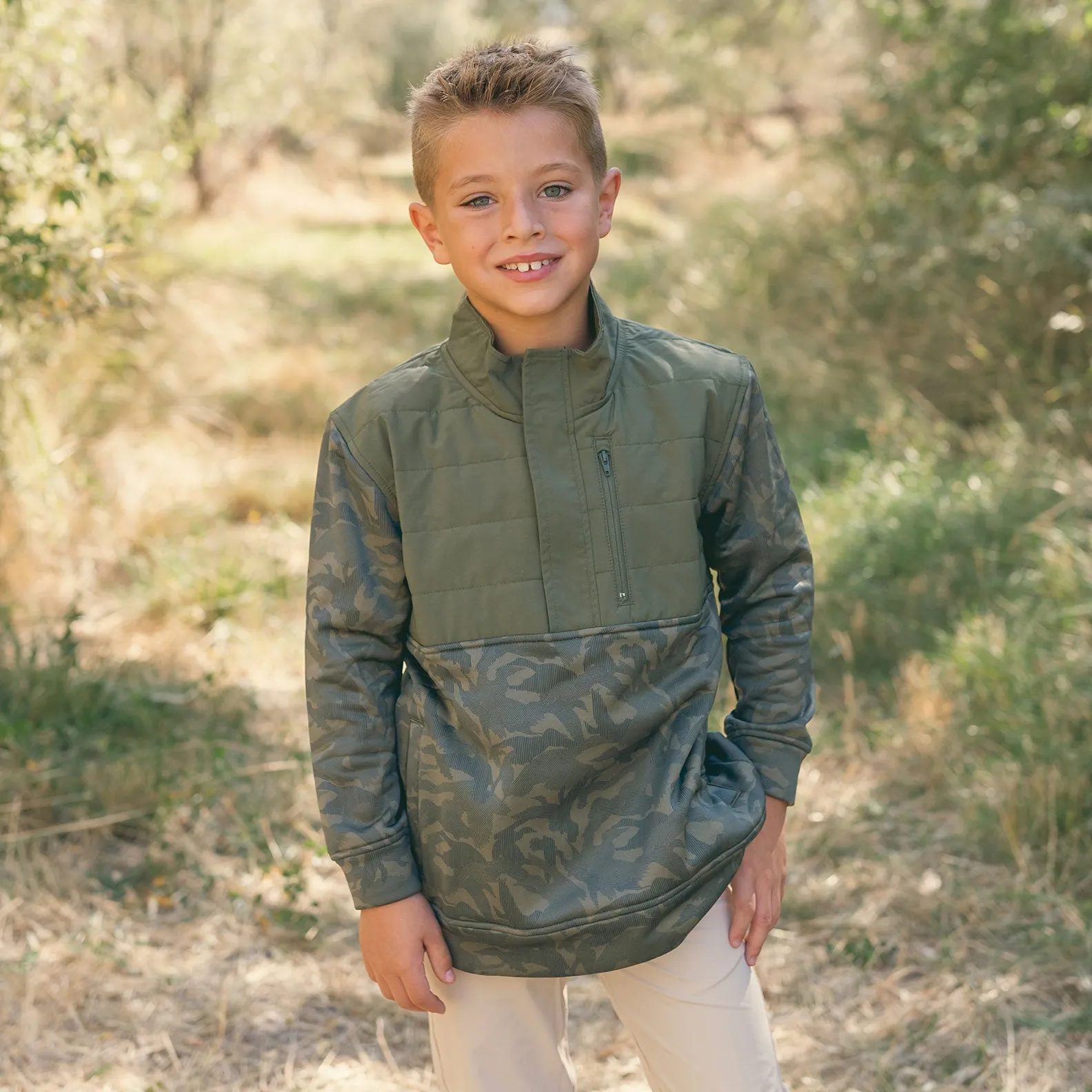Southern Marsh 21 Youth Harris Stretch Pullover - Duck Camo