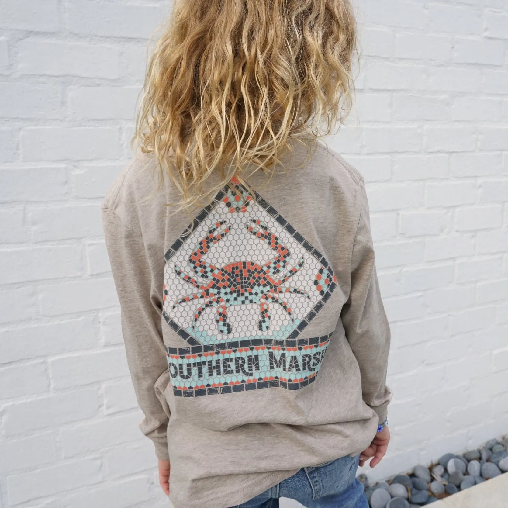 Southern Marsh 21 Youth Mosaic Crab Tee - Long Sleeve