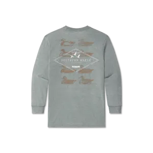 Southern Marsh 21 Youth SEAWASH™ Tee - Decoy Stamp - Long Sleeve