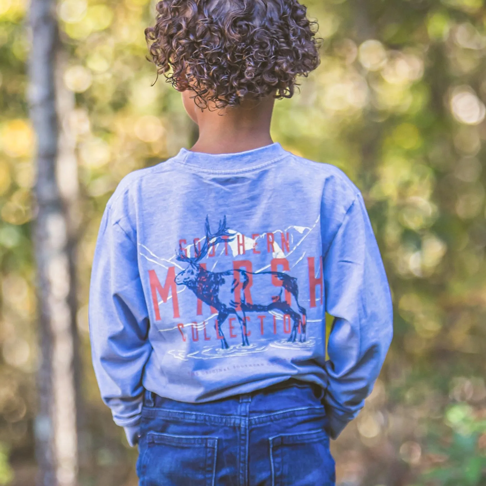 Southern Marsh 21 Youth SEAWASH™ Tee - Etched Elk - Long Sleeve