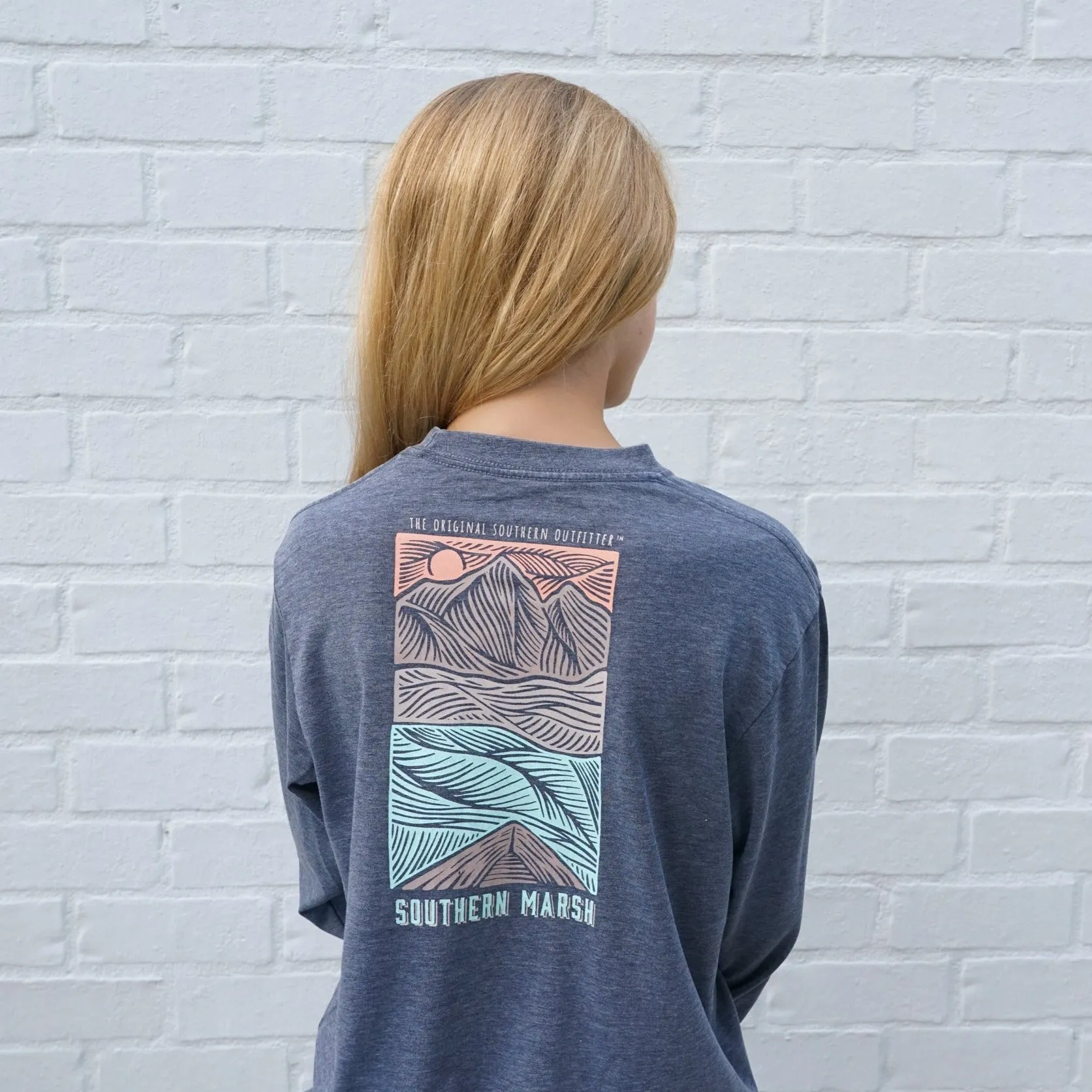 Southern Marsh 21 Youth SEAWASH™ Tee - Woodcut Canoe - Long Sleeve