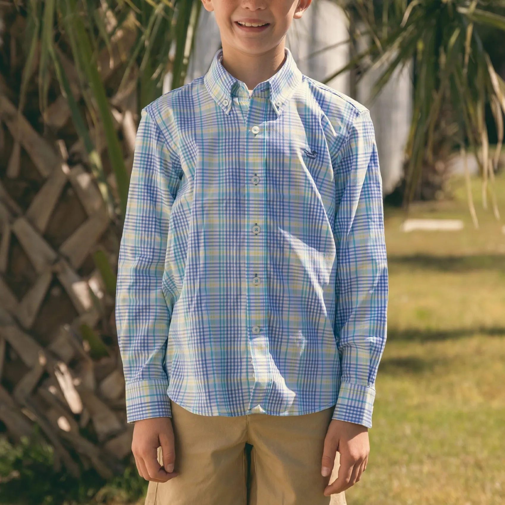 Southern Marsh 21 Youth Shores Windowpane Performance Dress Shirt