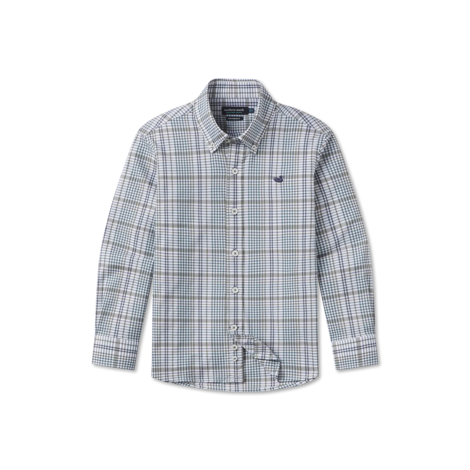 Southern Marsh 21 Youth Shores Windowpane Performance Dress Shirt