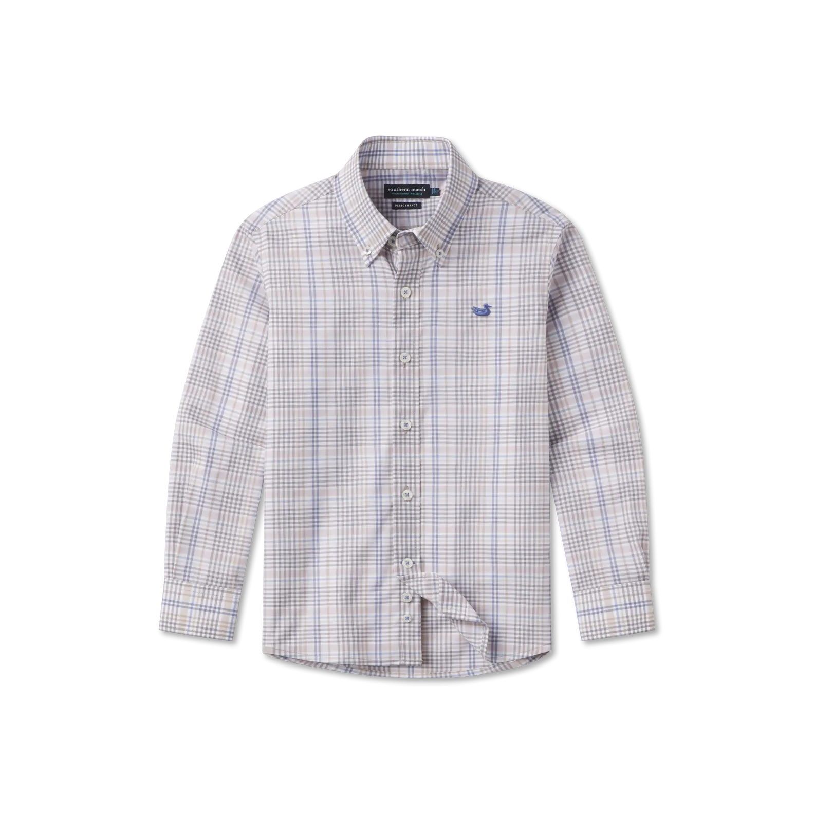 Southern Marsh 21 Youth Shores Windowpane Performance Dress Shirt