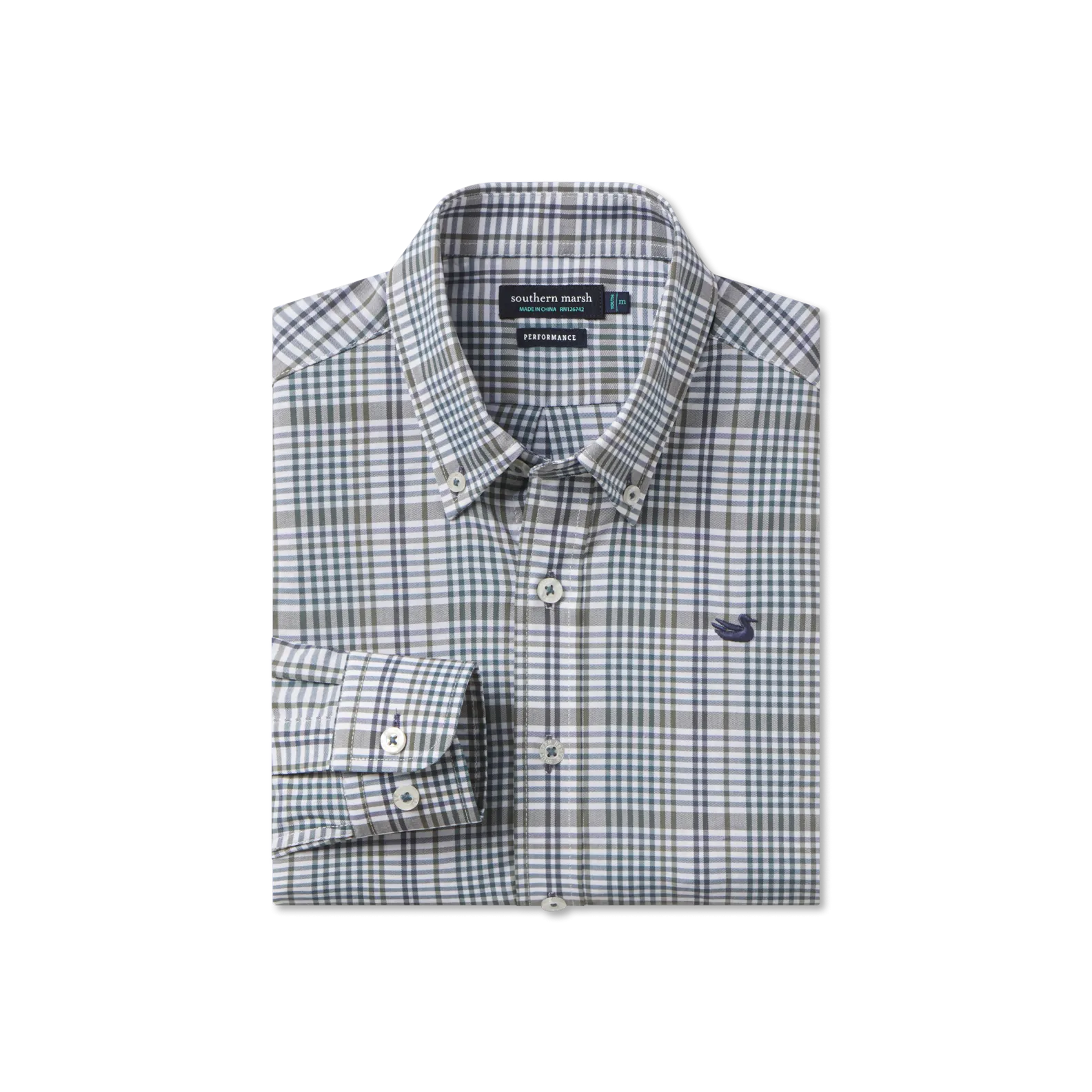 Southern Marsh 21 Youth Shores Windowpane Performance Dress Shirt