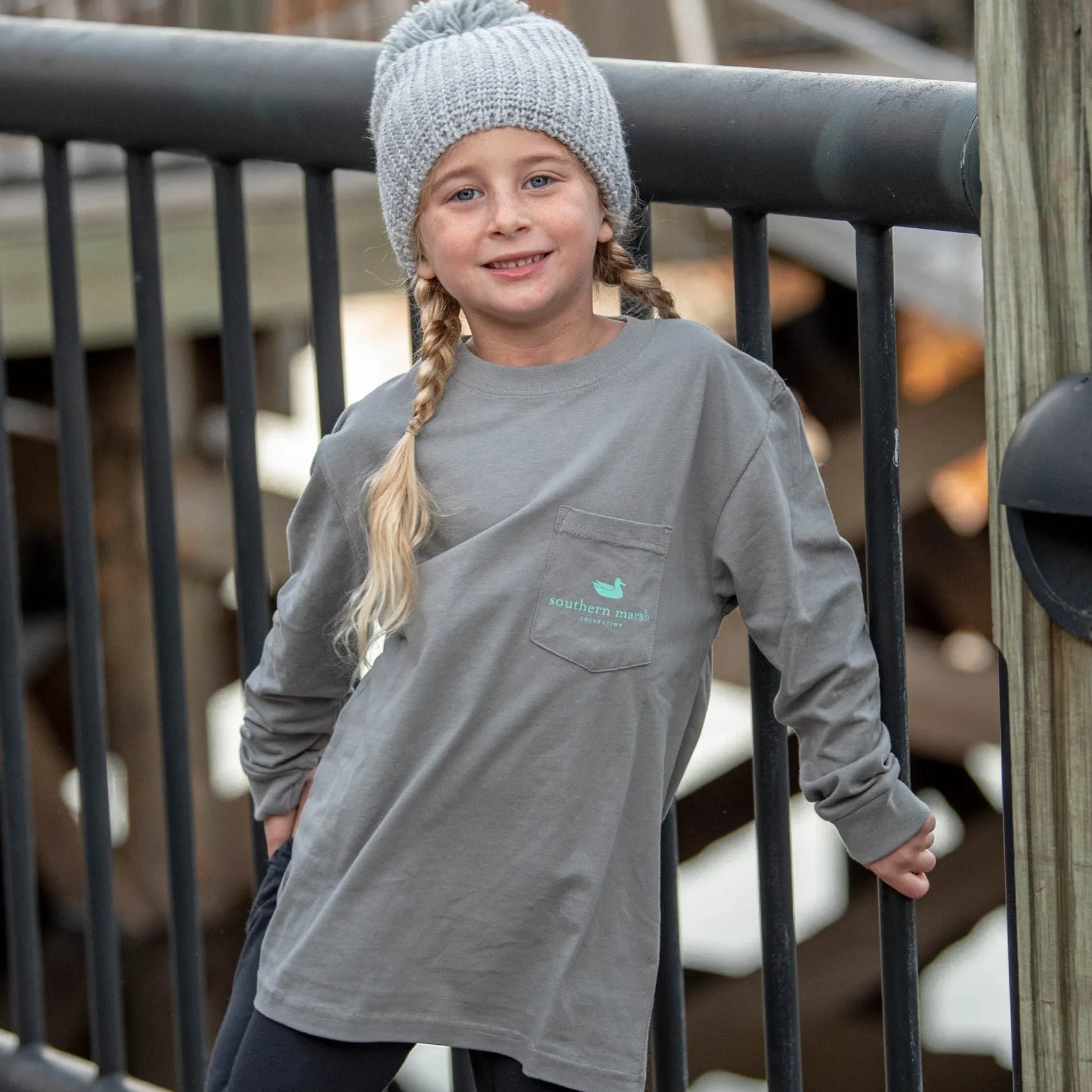 Southern Marsh 21 Youth Tile Fish Tee - Long Sleeve