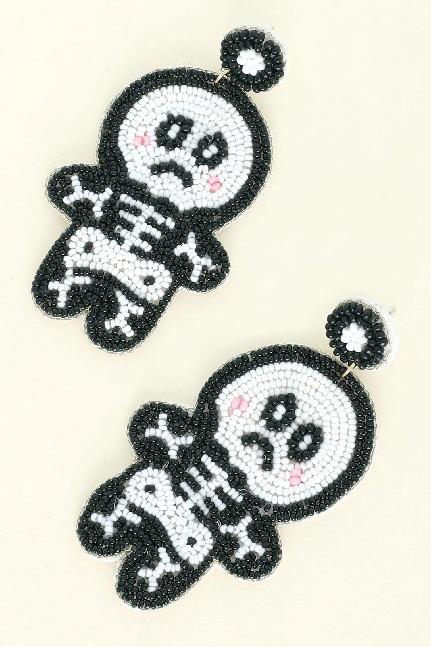 Spooky Fun Beaded Skeleton Dangle Earrings - FINAL SALE