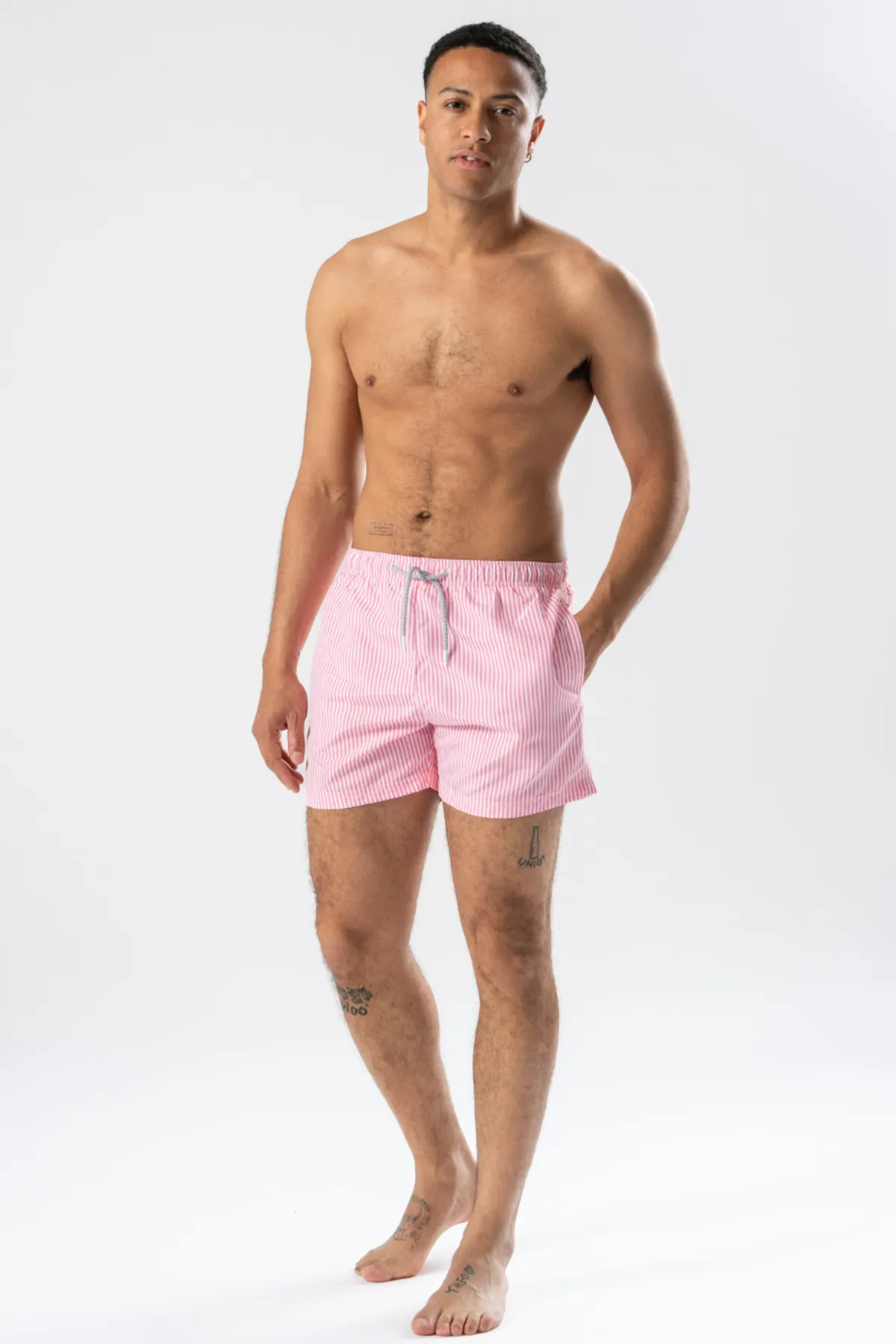 Swimshorts - Pale Red/ White