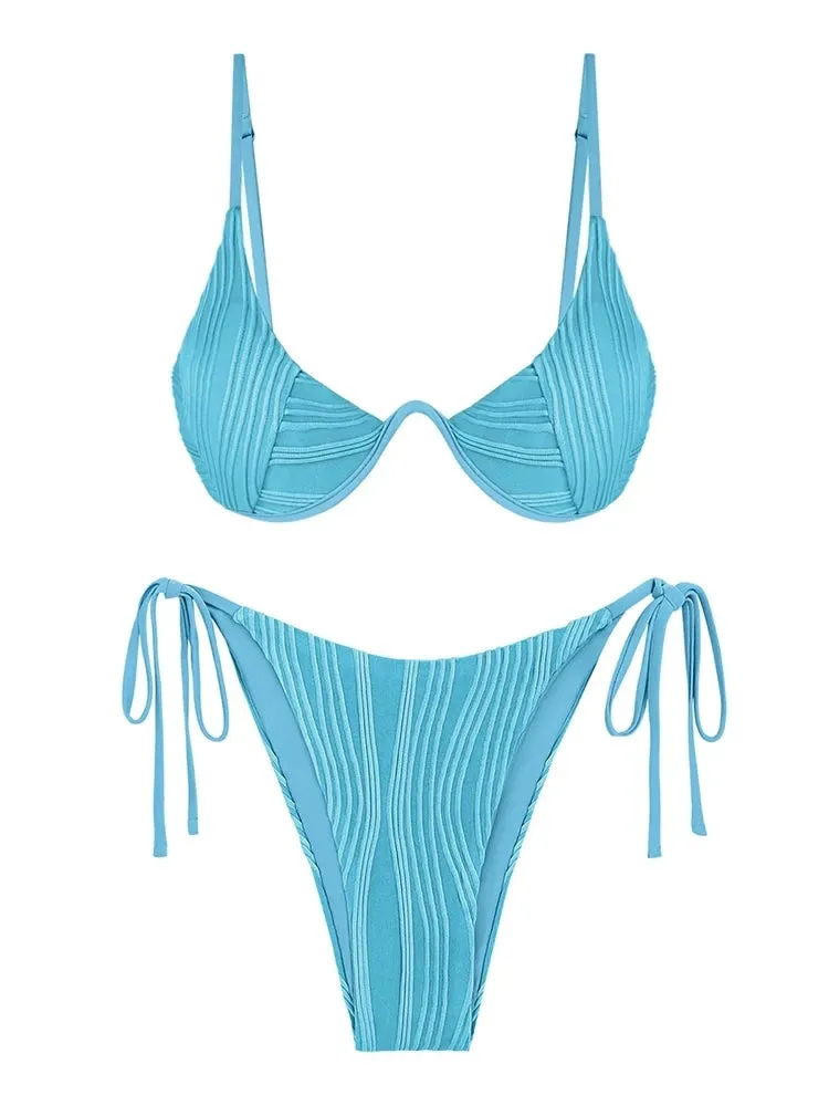 Top (Push Up) And Bottom Mix & Match Bikini Swimwear Anna Kay Co