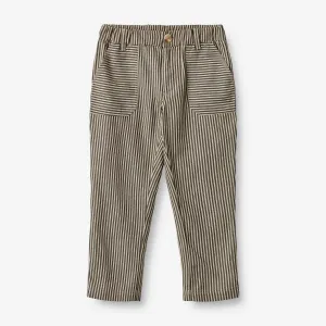 Trousers Egon - black coal stripe Wheat