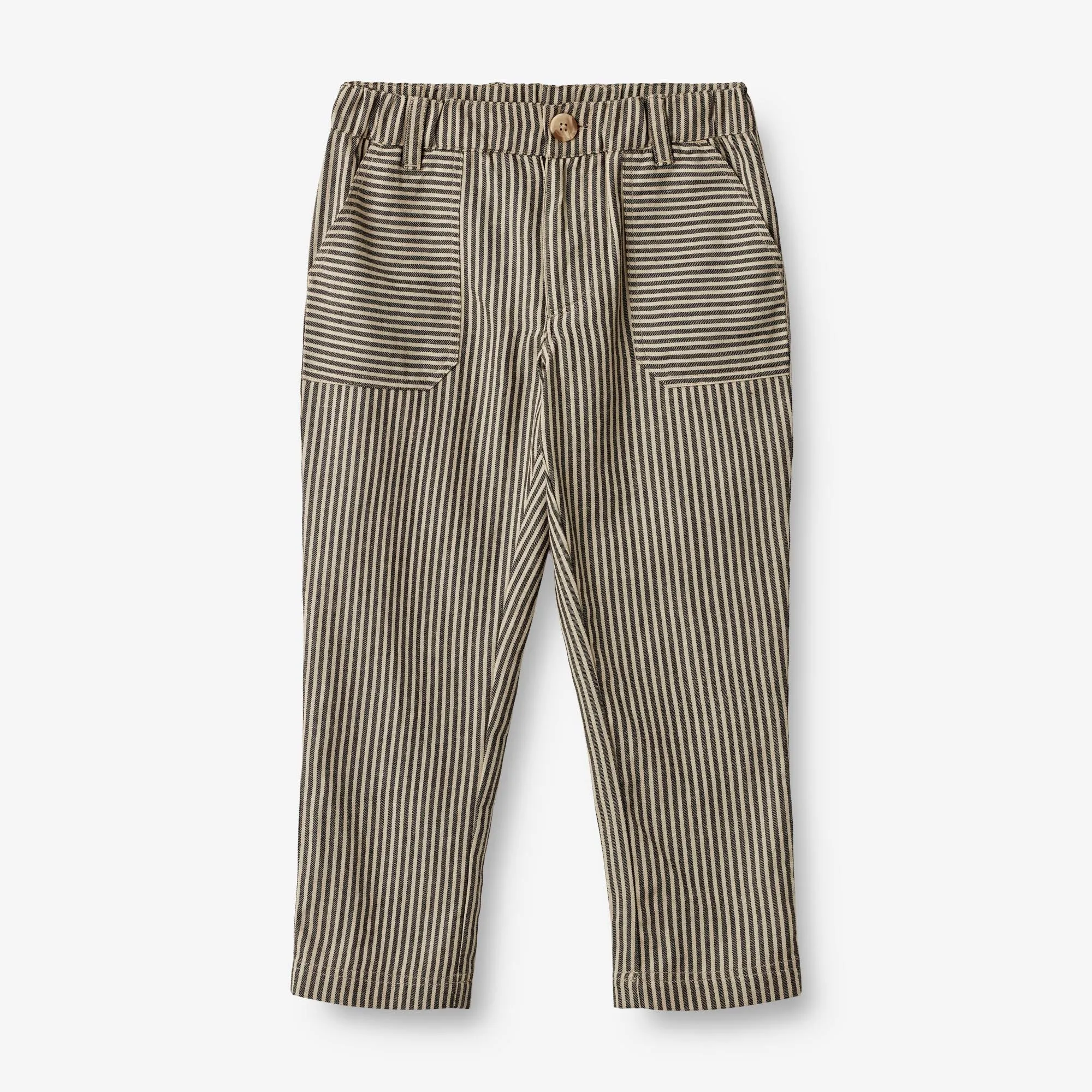Trousers Egon - black coal stripe Wheat