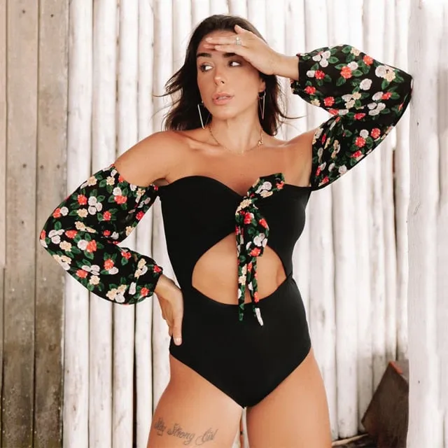 Vintage One Piece Long Sleeve Swimsuit Anna Kay Co
