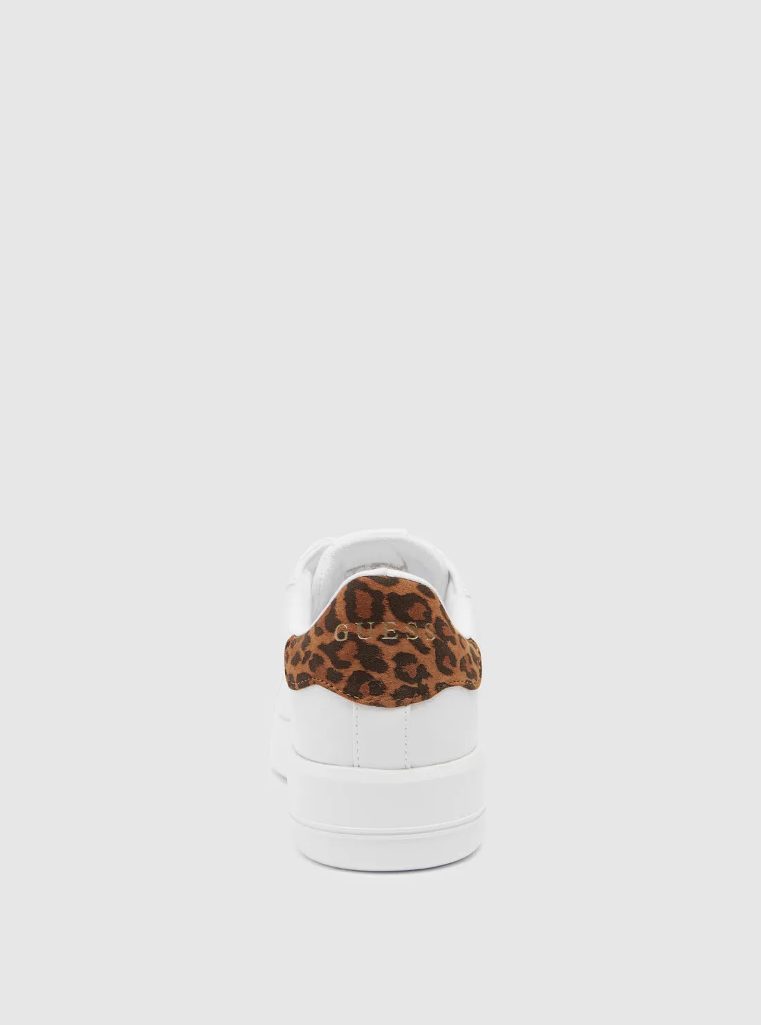White Brown Roki Low-Top Sneakers Guess