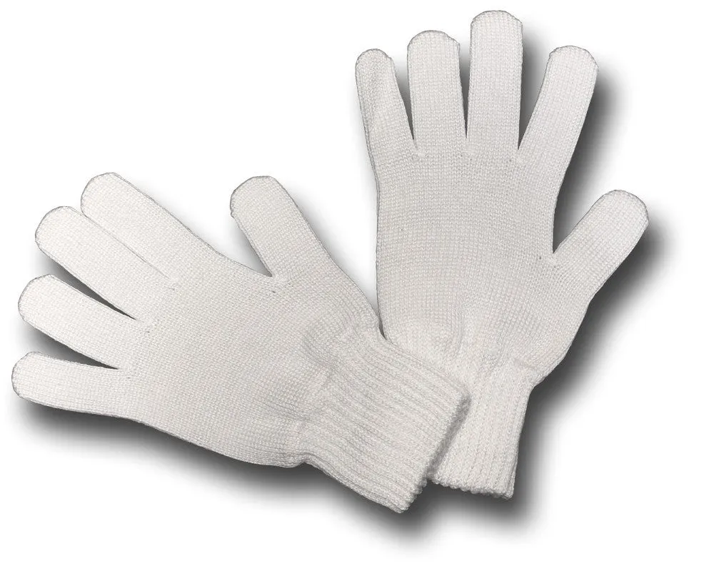 WHITE KNITTED COTTON GLOVES Silvermans