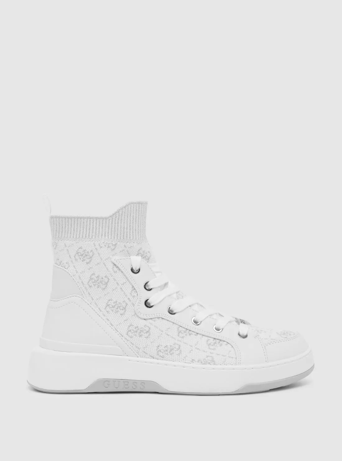 White Mannen High Top Sneakers Guess