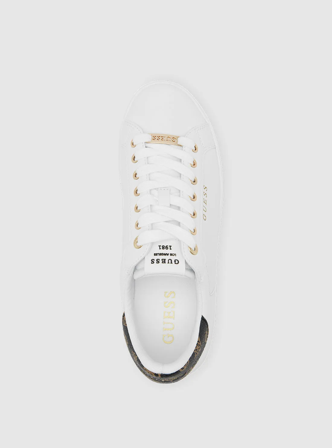 White Roki Low-Top Sneakers Guess