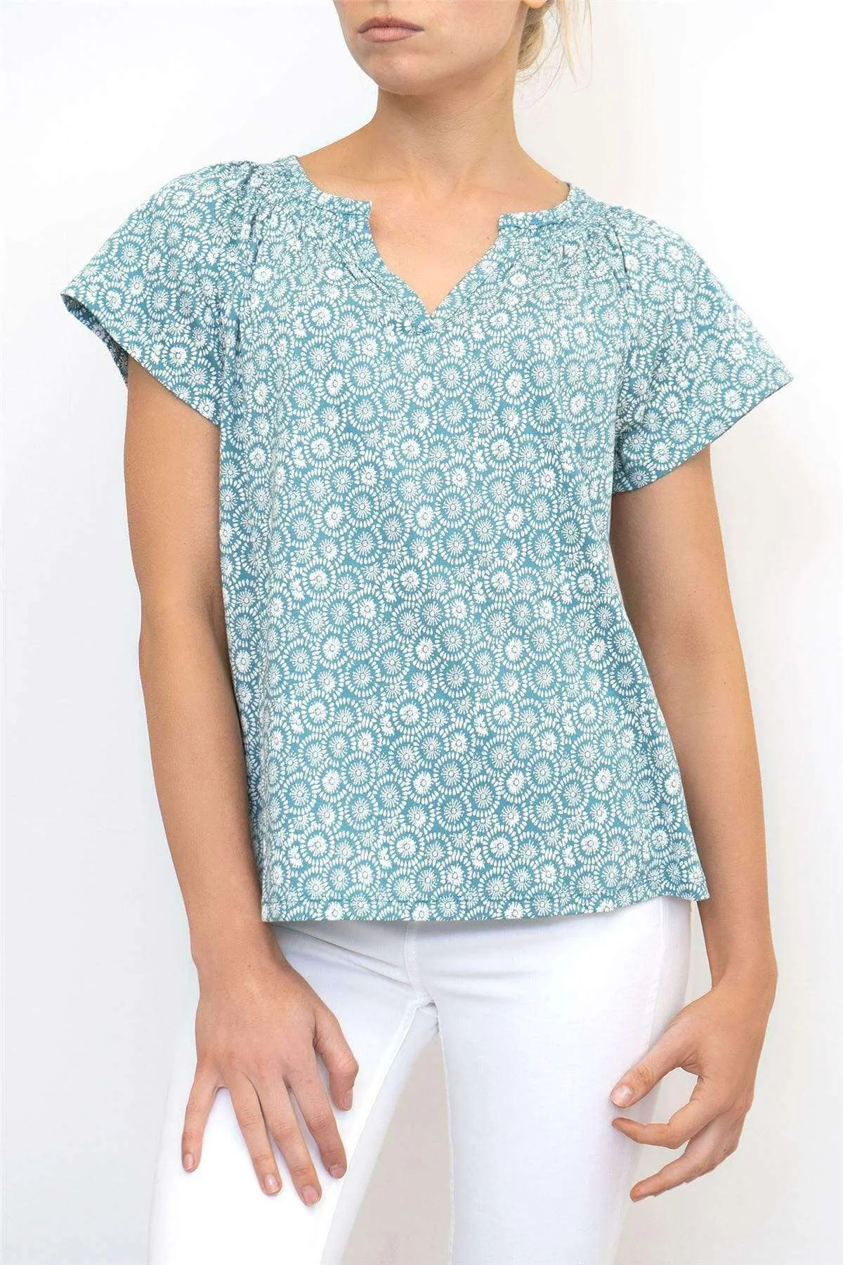 White Stuff Jemima Floral Print Short Sleeve Relaxed Jersey Summer Tops