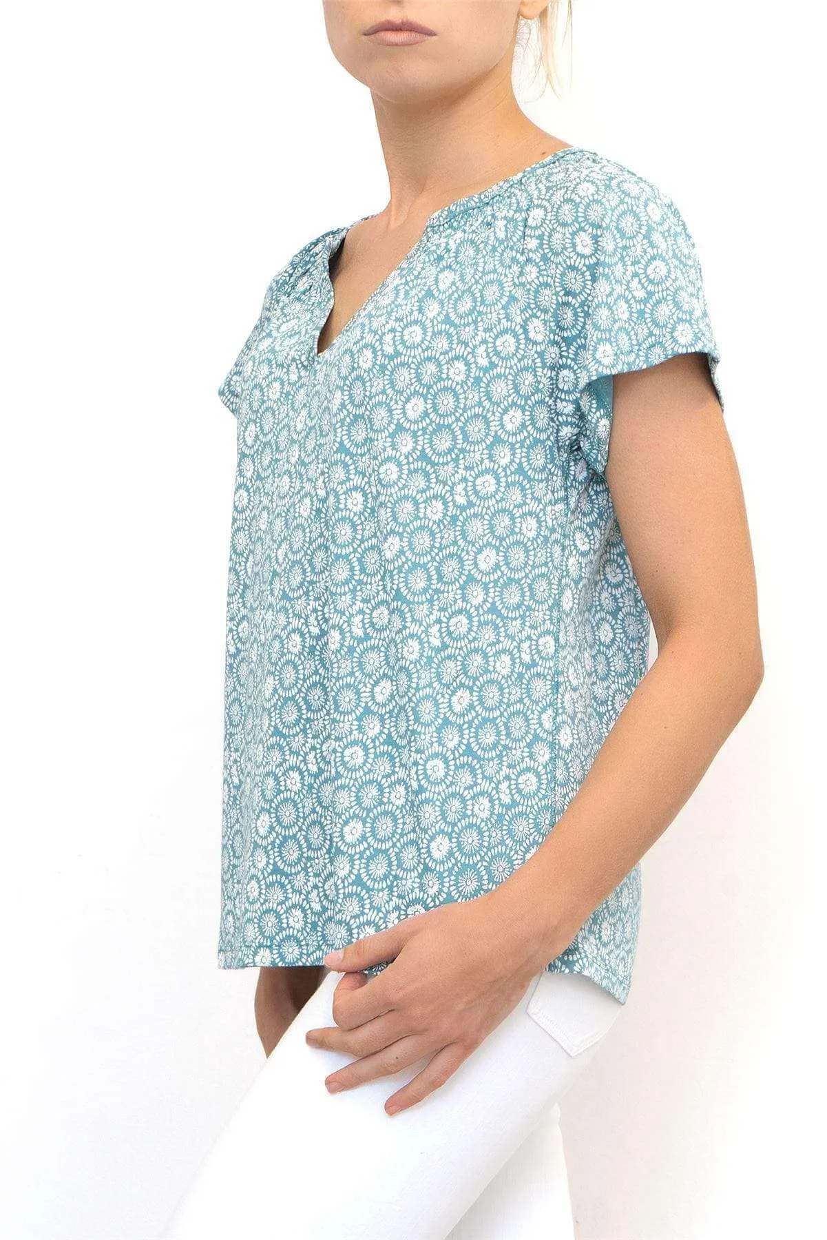White Stuff Jemima Floral Print Short Sleeve Relaxed Jersey Summer Tops