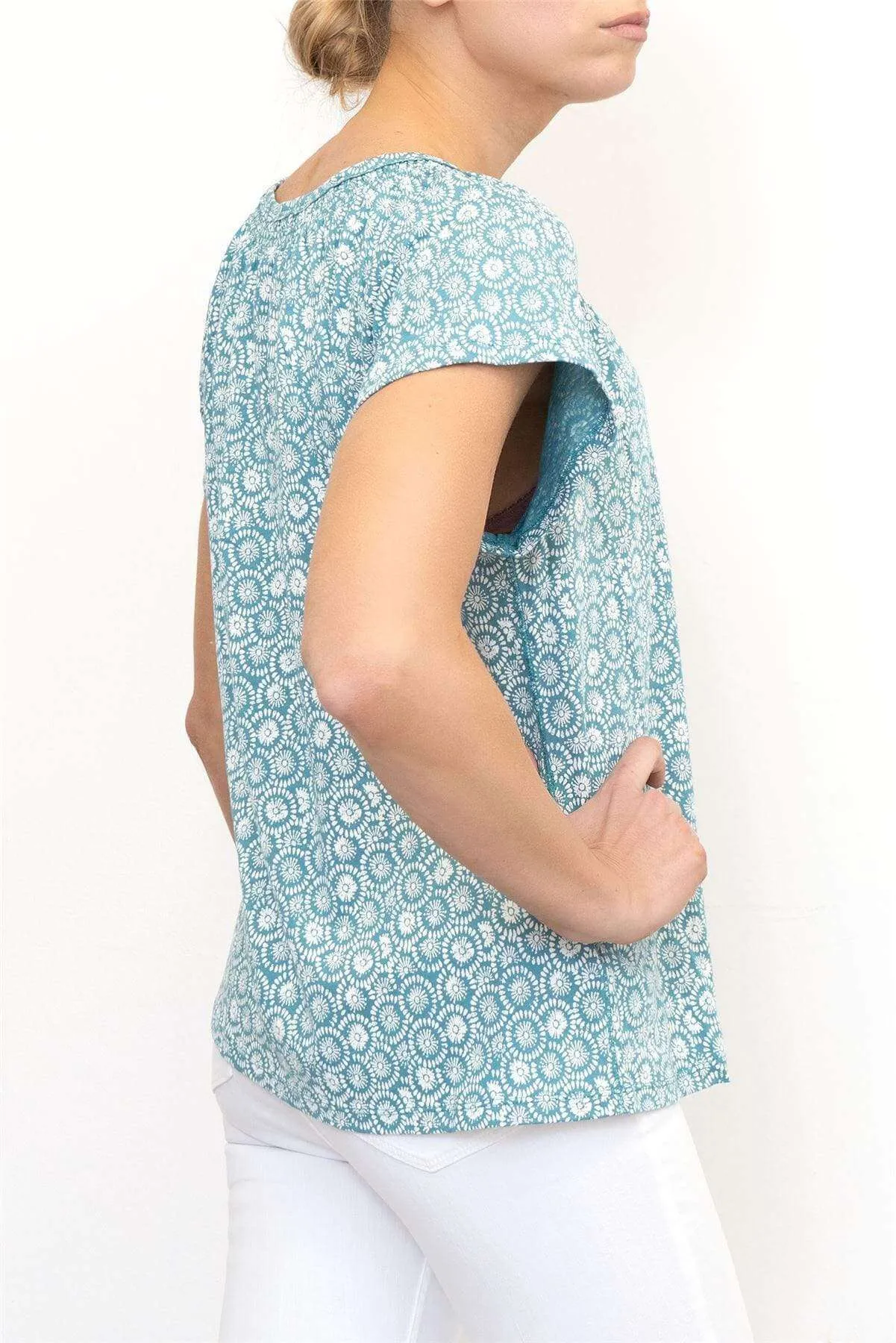 White Stuff Jemima Floral Print Short Sleeve Relaxed Jersey Summer Tops