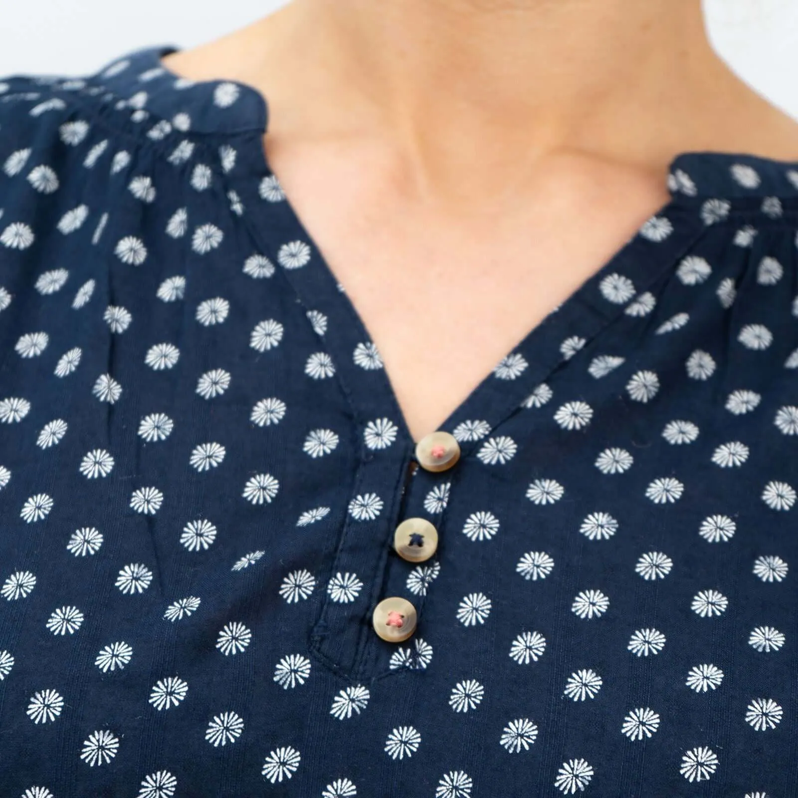 White Stuff Navy Rae Floral Sleeveless Casual Tops