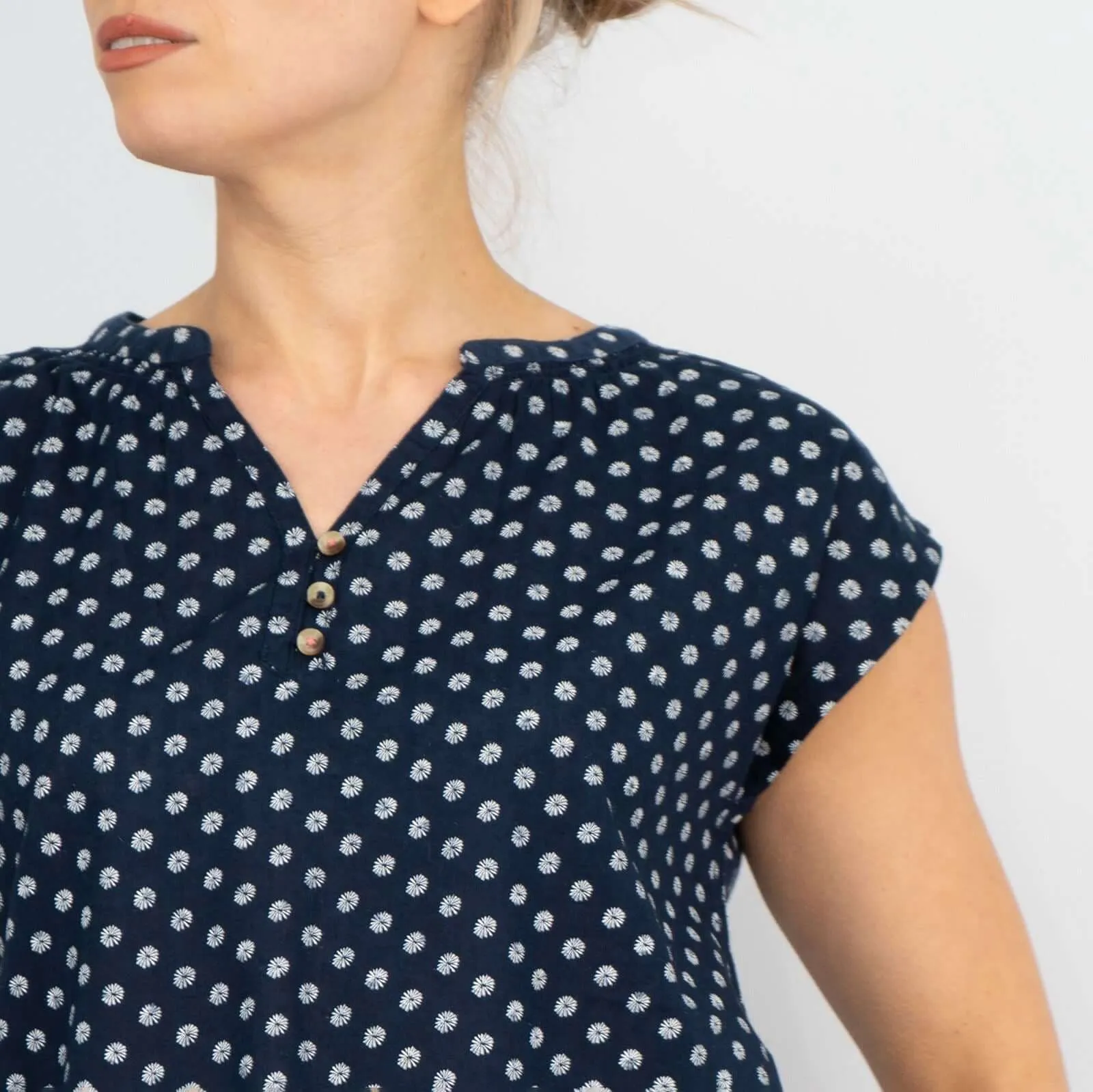 White Stuff Navy Rae Floral Sleeveless Casual Tops