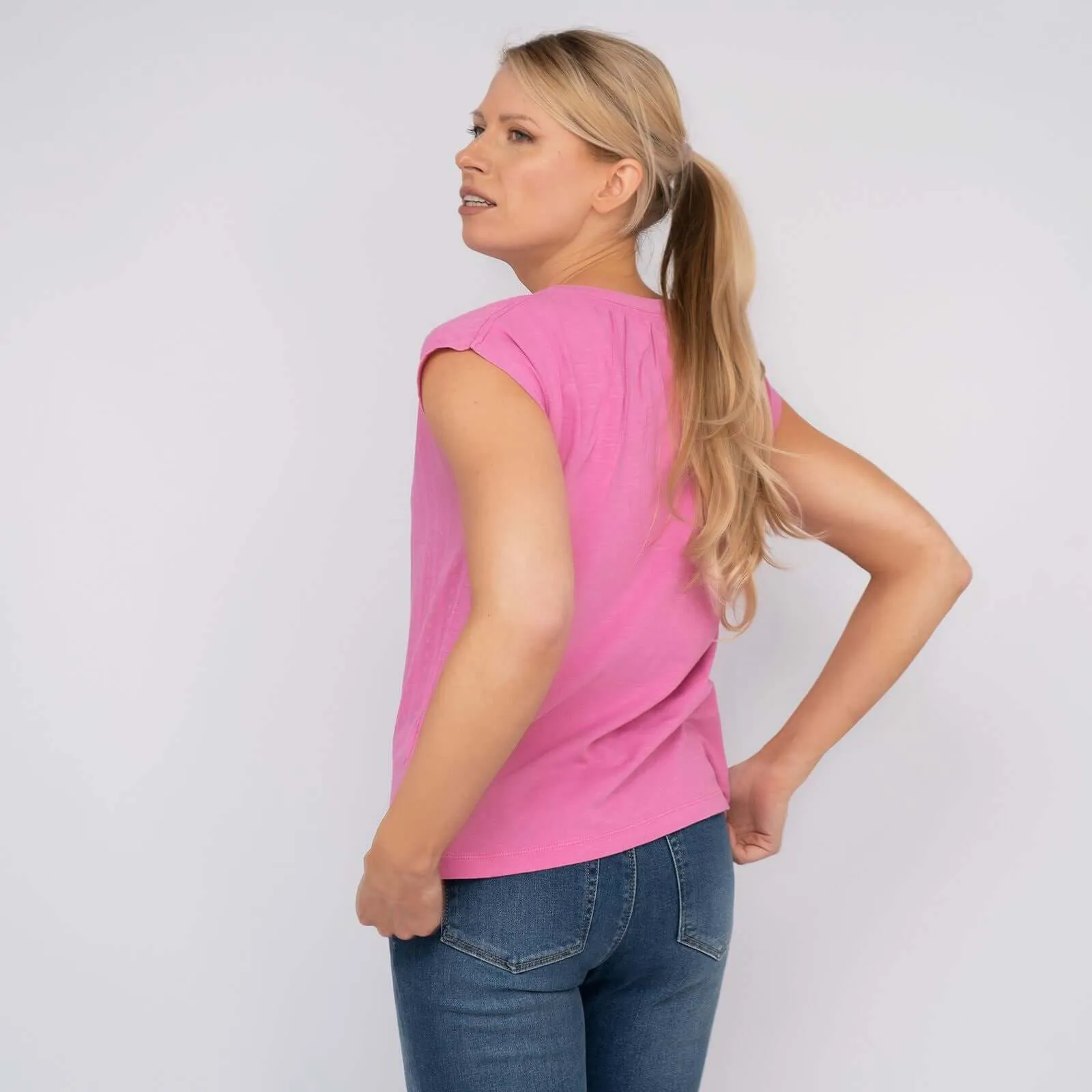 White Stuff Sleeveless Pink Vest Cotton Tops