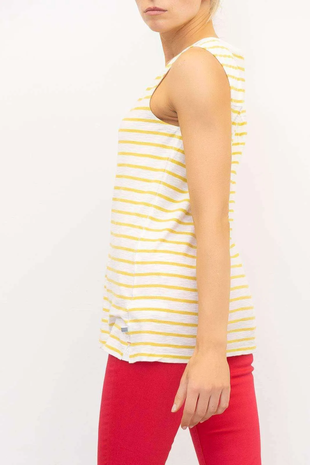 White Stuff Vest Sleeveless Button Up Cotton Jersey Summer Casual Tops
