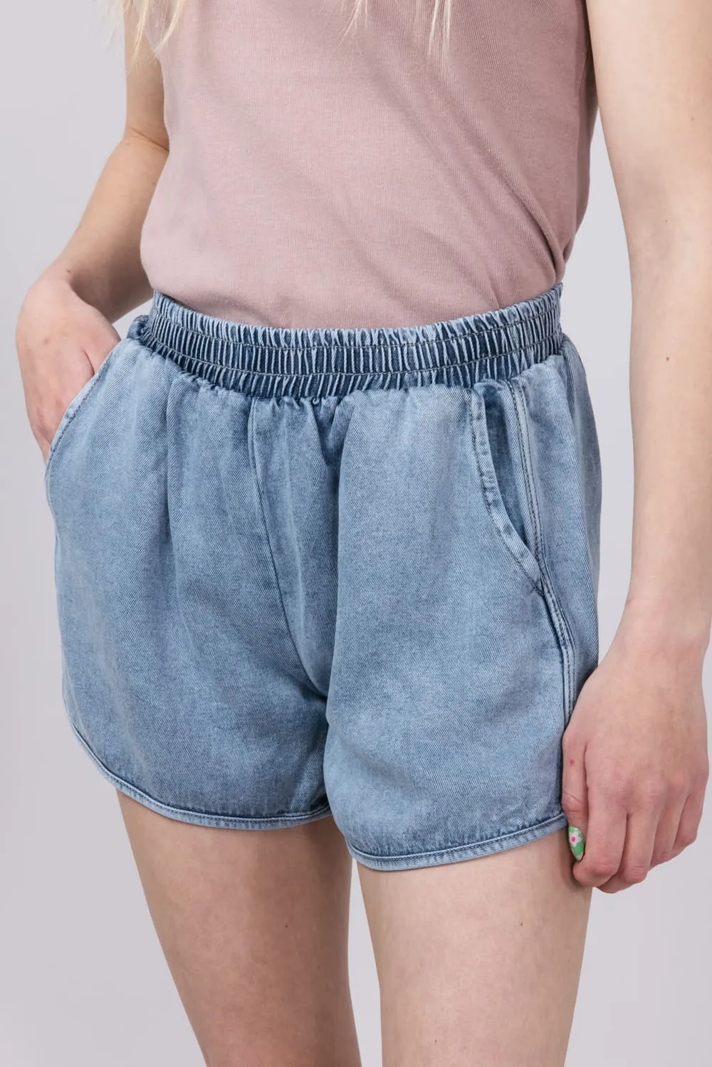 Wishlist Pull On Washed Denim Shorts for Women | WL24-9281B-DENIM