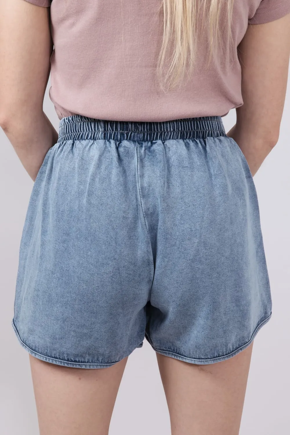 Wishlist Pull On Washed Denim Shorts for Women | WL24-9281B-DENIM