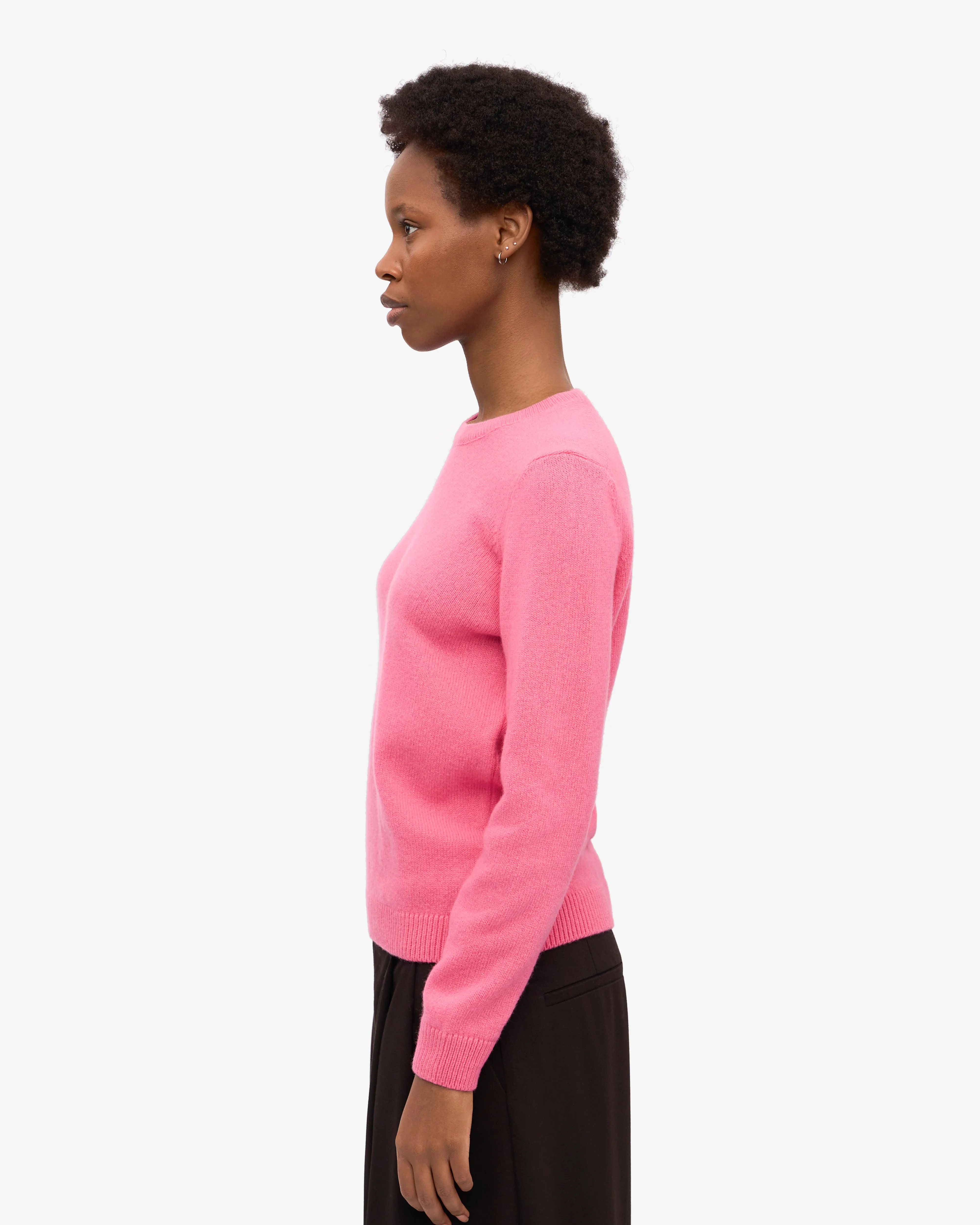 Women Classic Merino Wool Crew - Bubblegum Pink