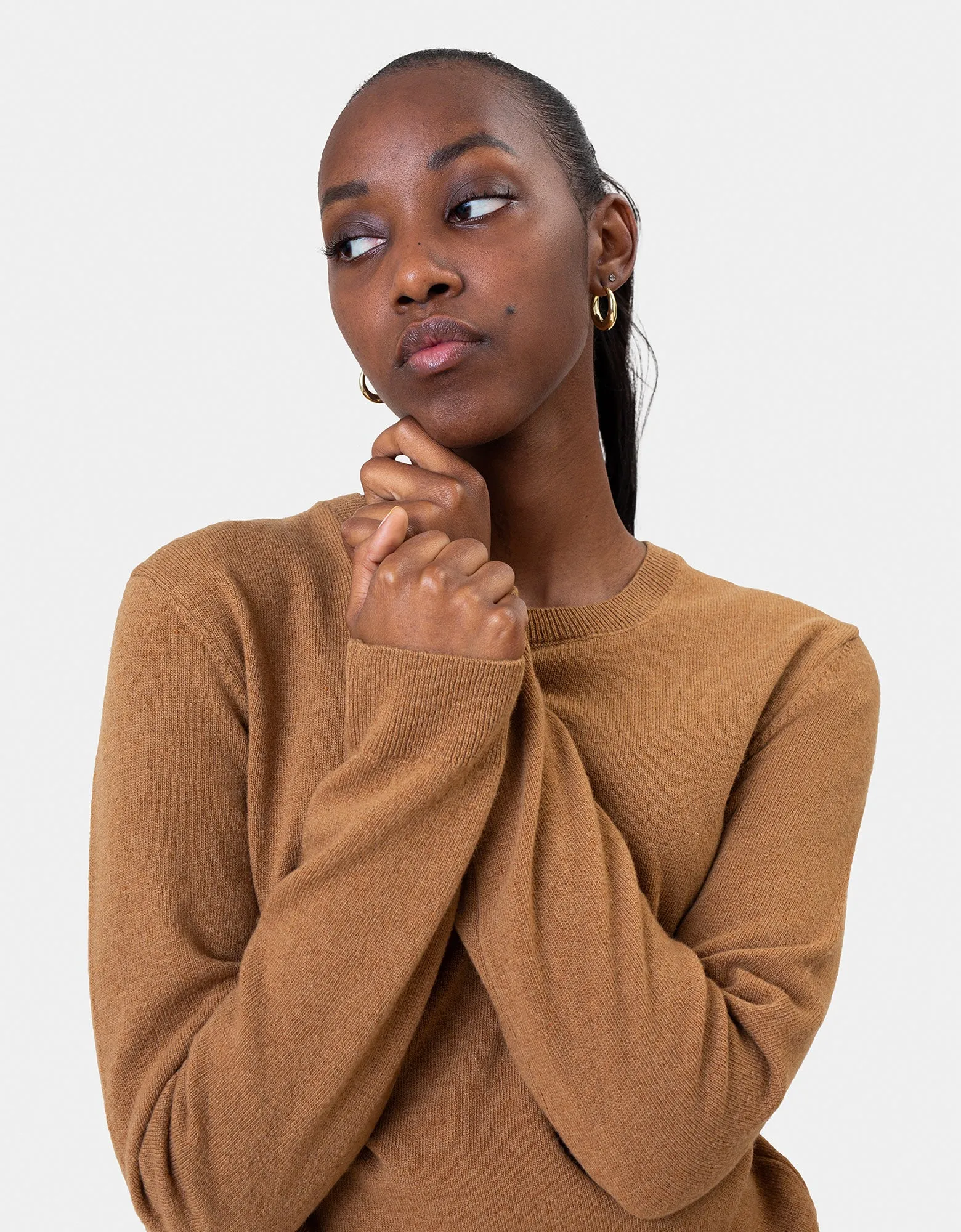 Women Classic Merino Wool Crew - Dusty Olive