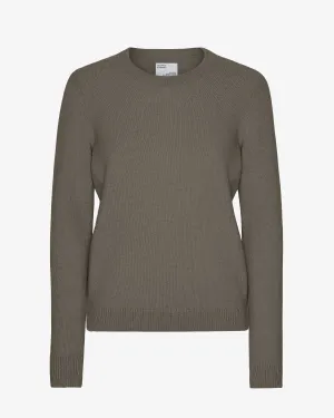 Women Classic Merino Wool Crew - Dusty Olive