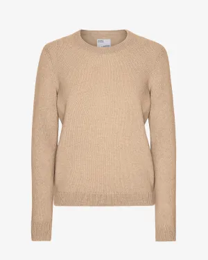 Women Classic Merino Wool Crew - Honey Beige