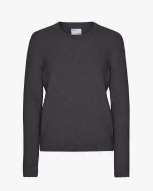 Women Classic Merino Wool Crew - Lava Grey